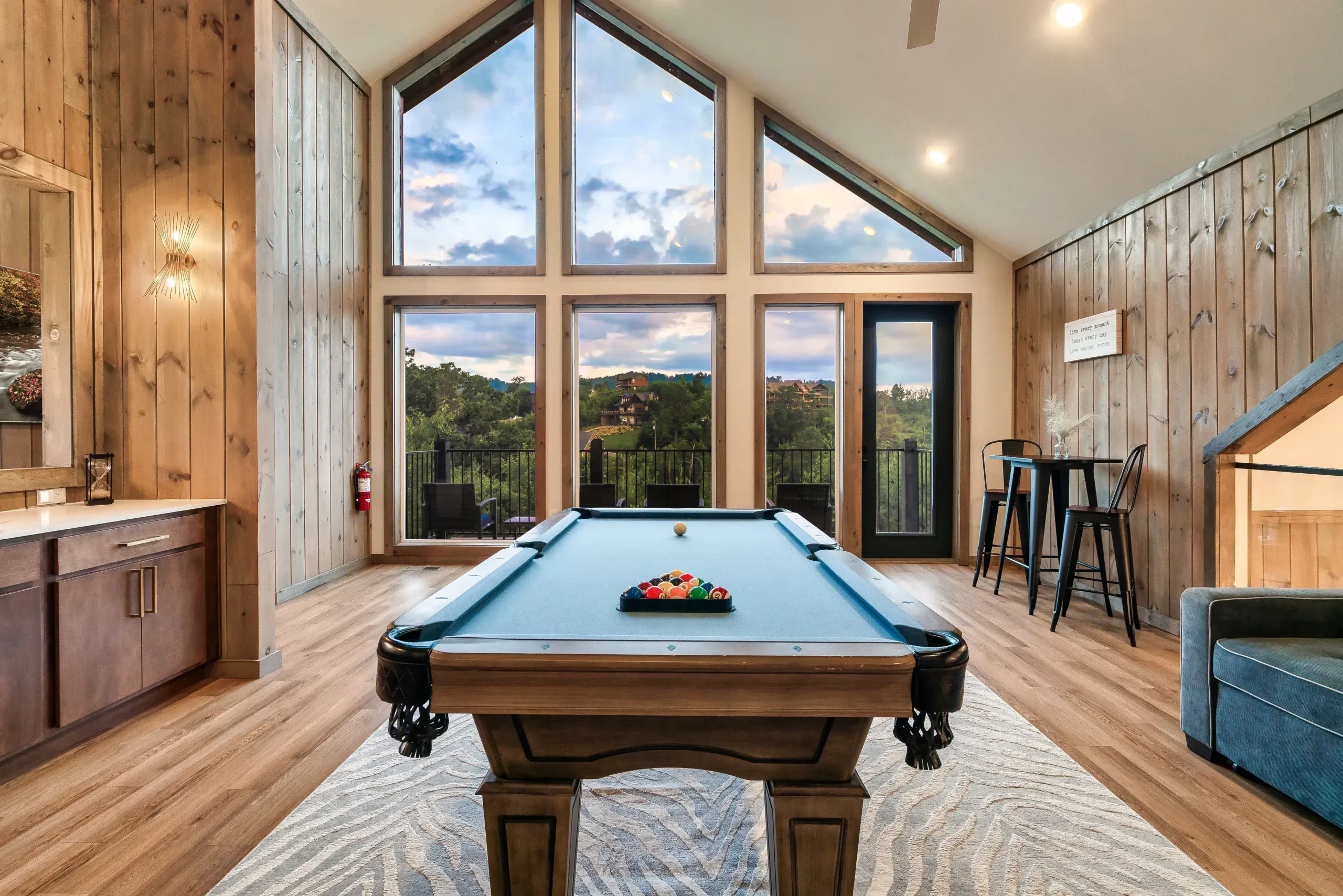 Game room with pool table
