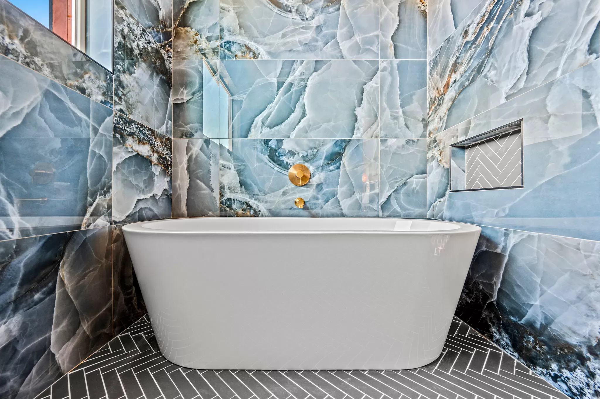 Spa-like bathroom with soaking tub